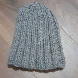 Hand knitted gray hat